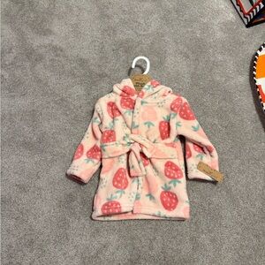 Strawberry Print Fleece Robe